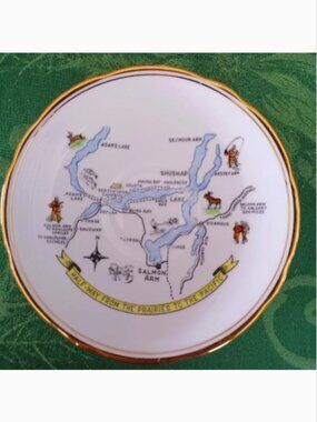 Vintage Royal Ascot Bone China Shuswap Lake/Salmon Arm Saucer